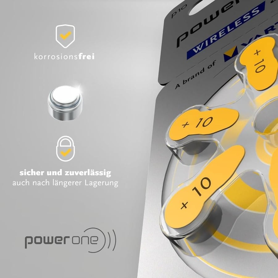 علبة بطارية سماعة الأذن باور وان Power One P10 الألمانية لأداء موثوق م