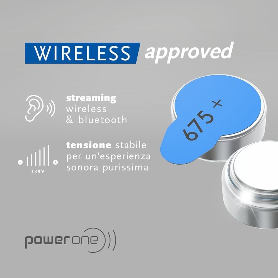 علبة بطارية سماعة الاذن باور وان الماني power one p675