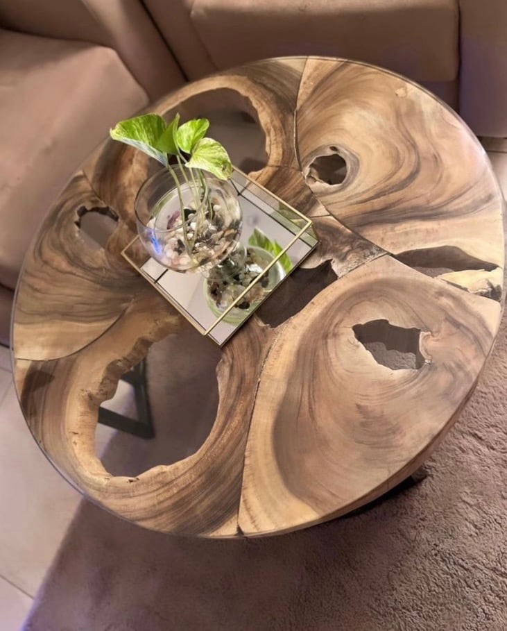 طاولـة وسط دائرية تيك