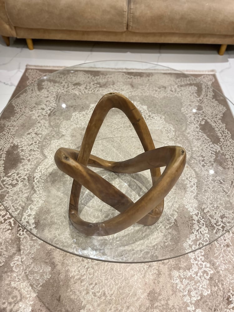 Star table height 45 cm of teak wood (without glass)