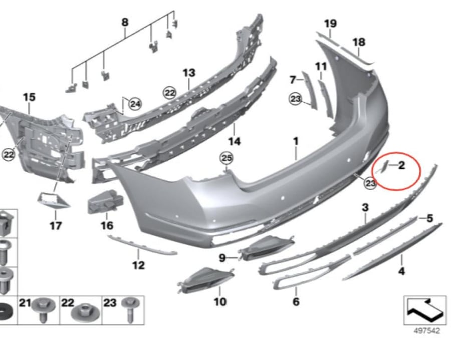 غطاء صدام خلفي BMW G11 G12 LCI