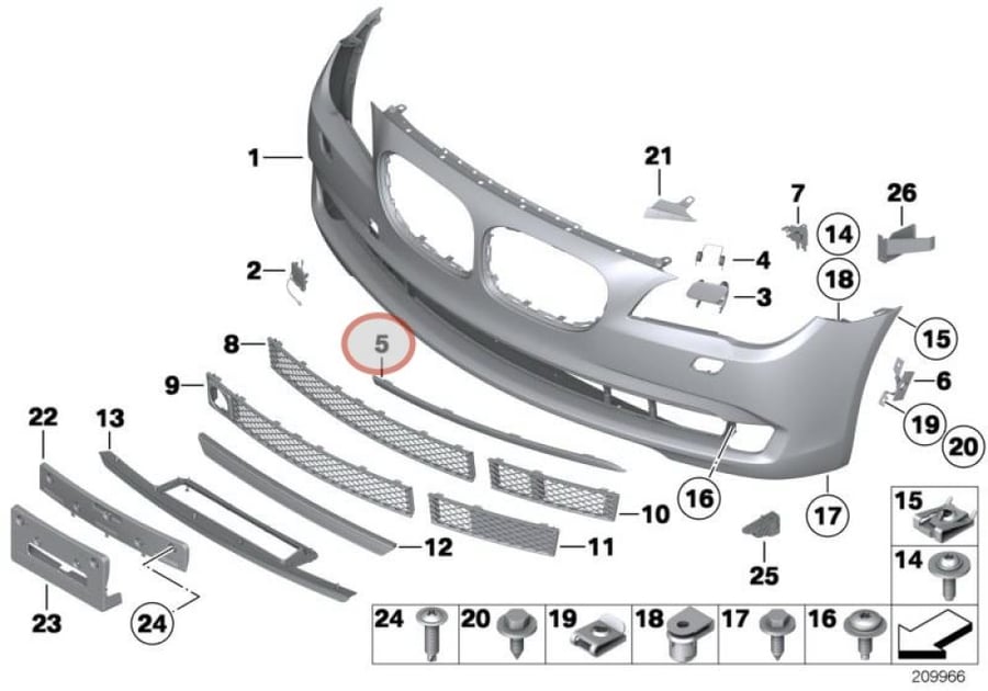 كروم الصدام الامامي BMW F01 F02