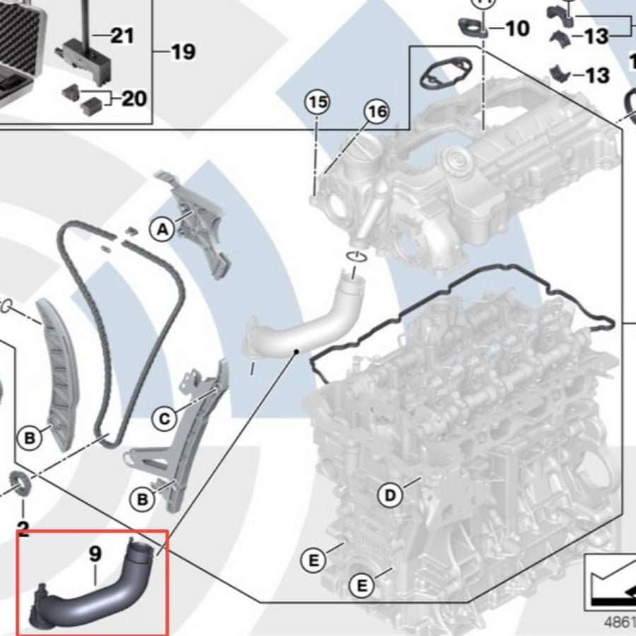 خرطوم هواء BMW F20 F22 F23 F30 F32 F33 F36 F07 F10 F11 F18 F5 F16 F25 F26 E84 E89
