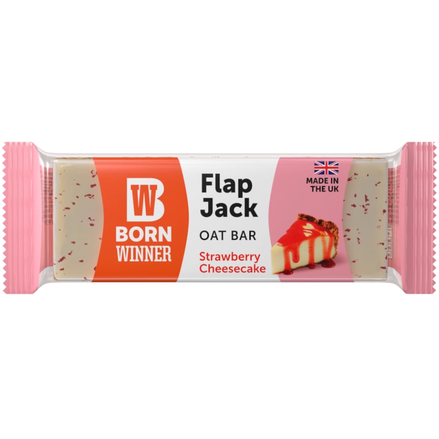 Born Winne Flapjack – Strawberry Cheesecake 100g