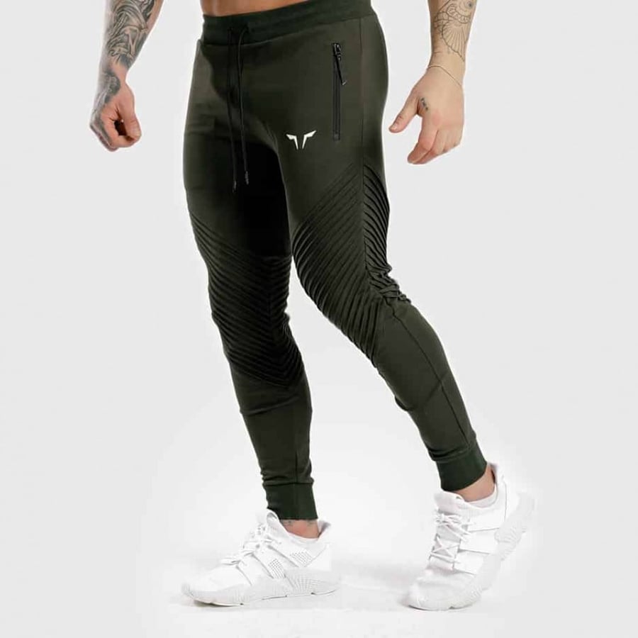 Squat Wolf Statement Men's Ribbed Jogger Pants