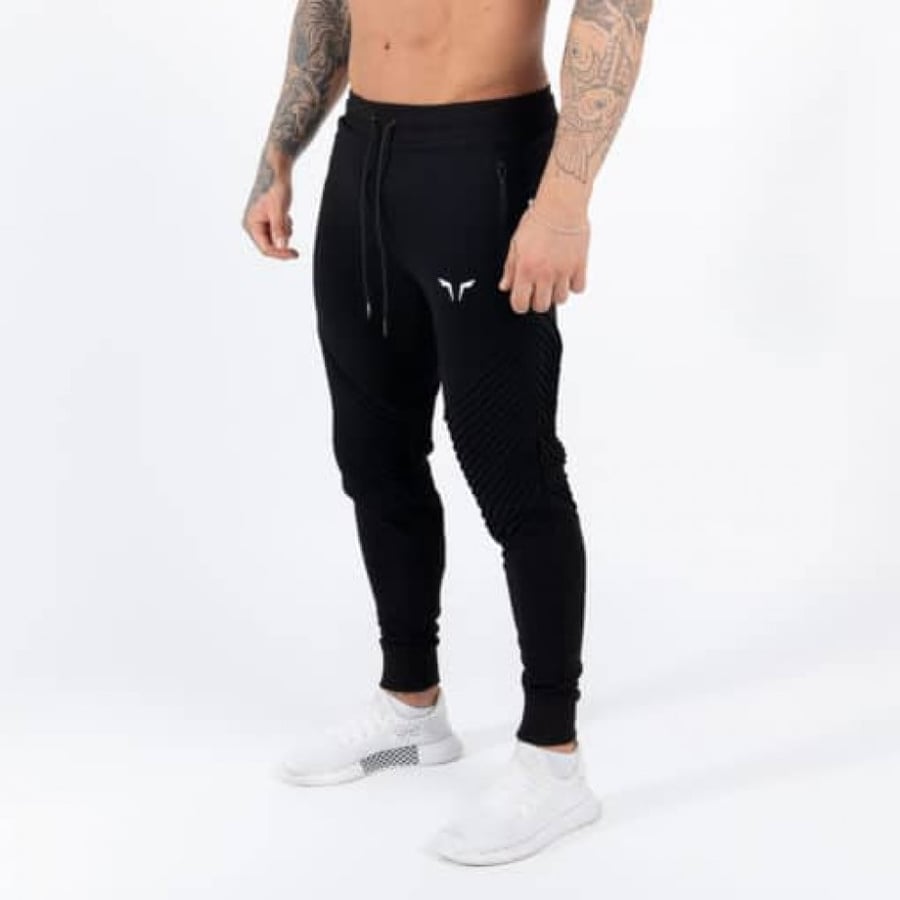 Squat Wolf Statement Men's Ribbed Jogger Pants