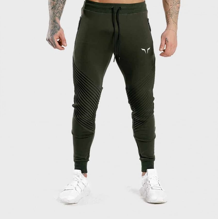 Squat Wolf Statement Men's Ribbed Jogger Pants