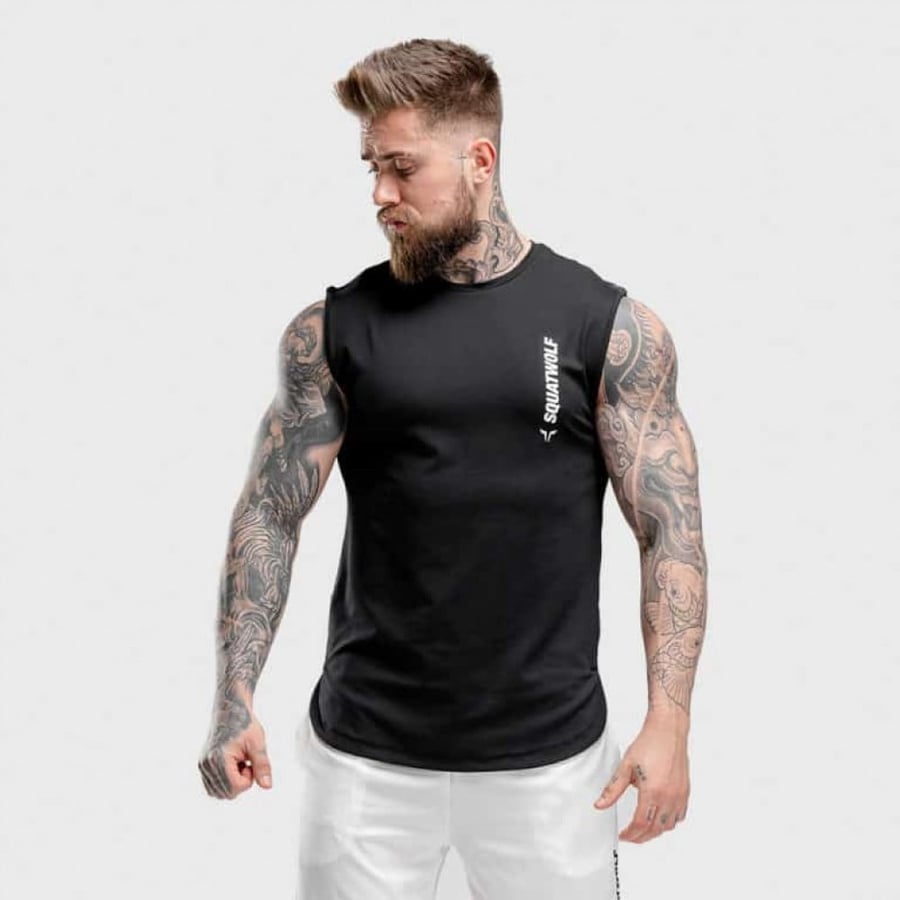 Squat Wolf Warrior Cut-Off Men's Tank Tops