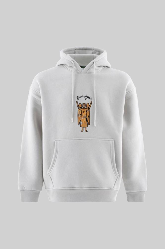 هودي ANGEL EMBROIDERED HOODIE سيايس جريM3610-SG