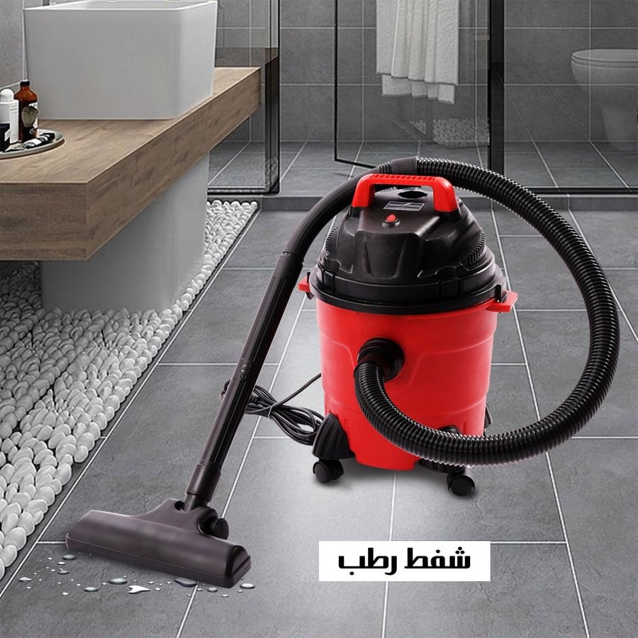 سيلفر كريست مكنسة كهربائية 3 في 1 جاف ورطب ونفخ أحمر وأسود، 12 لتر