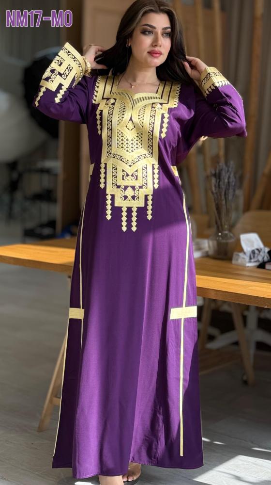 جلابية عسيري تطريز ذهبي