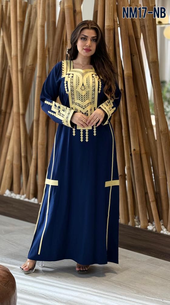 جلابية عسيري تطريز ذهبي