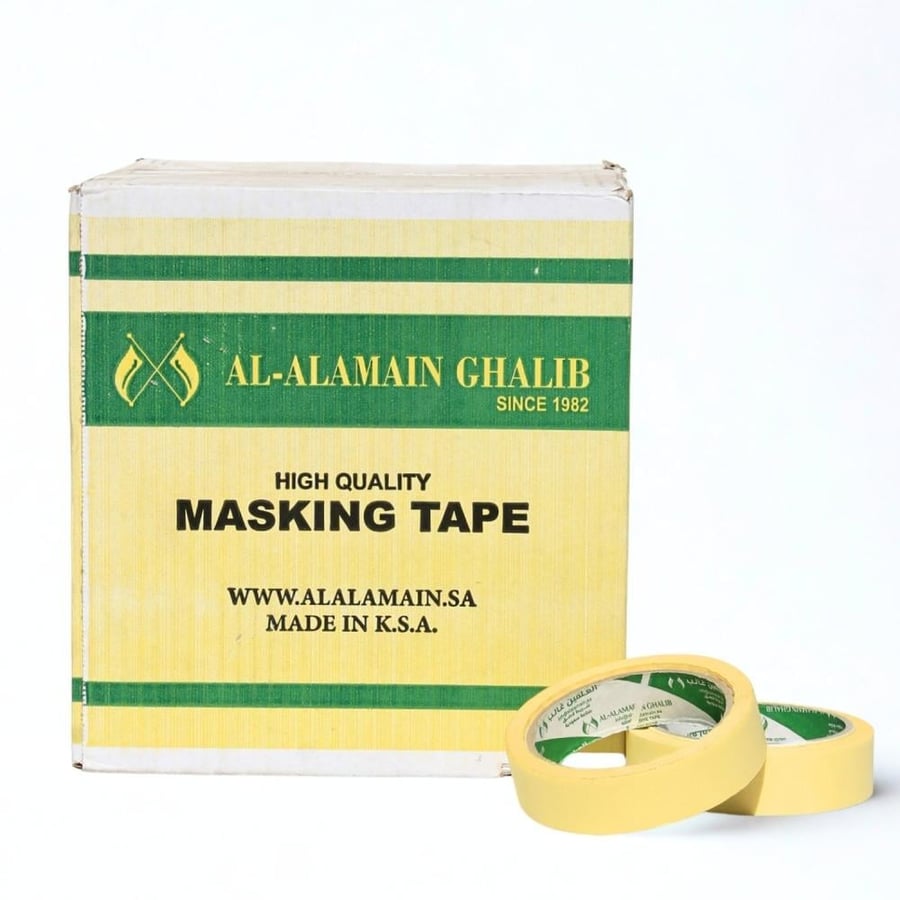 Yellow Masking Tape (1" × 20 Yards) – Carton of 36 Rolls (VAT Included)