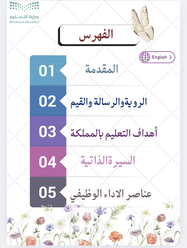 ملف شواهد الاداء الوظيفي للمعلم