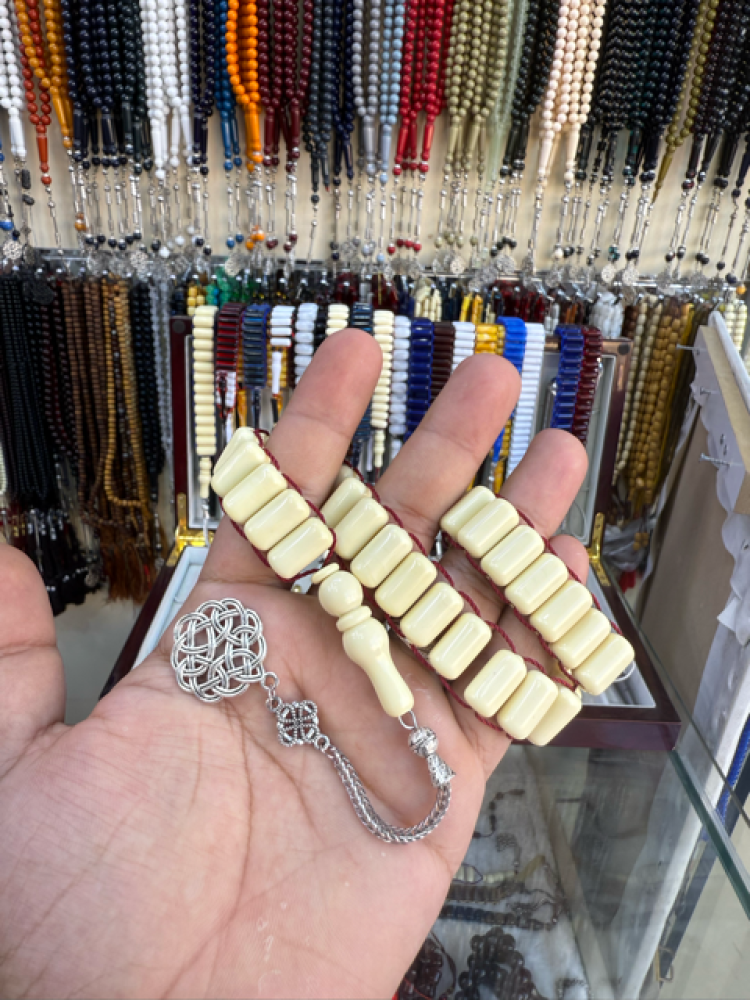 Beige color prayer beads
