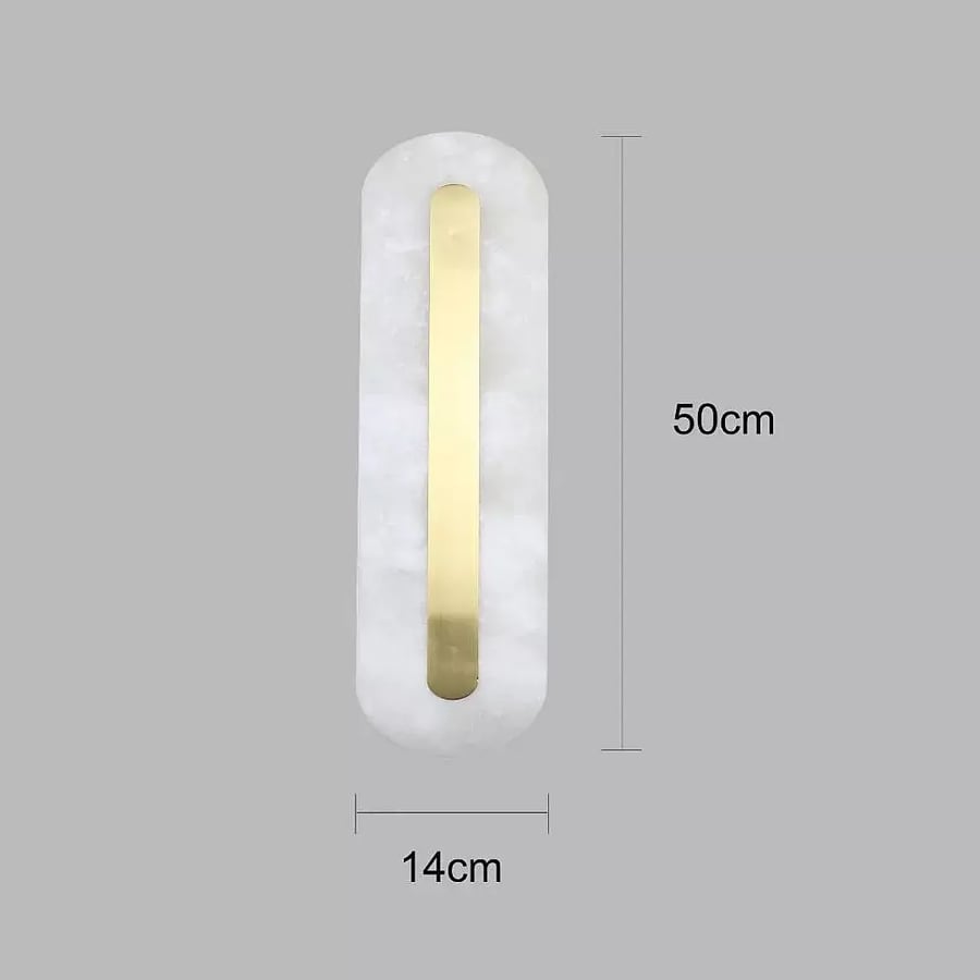 Modern wall applique lighting, marble, olive color, light color, 18 watts, 50 cm