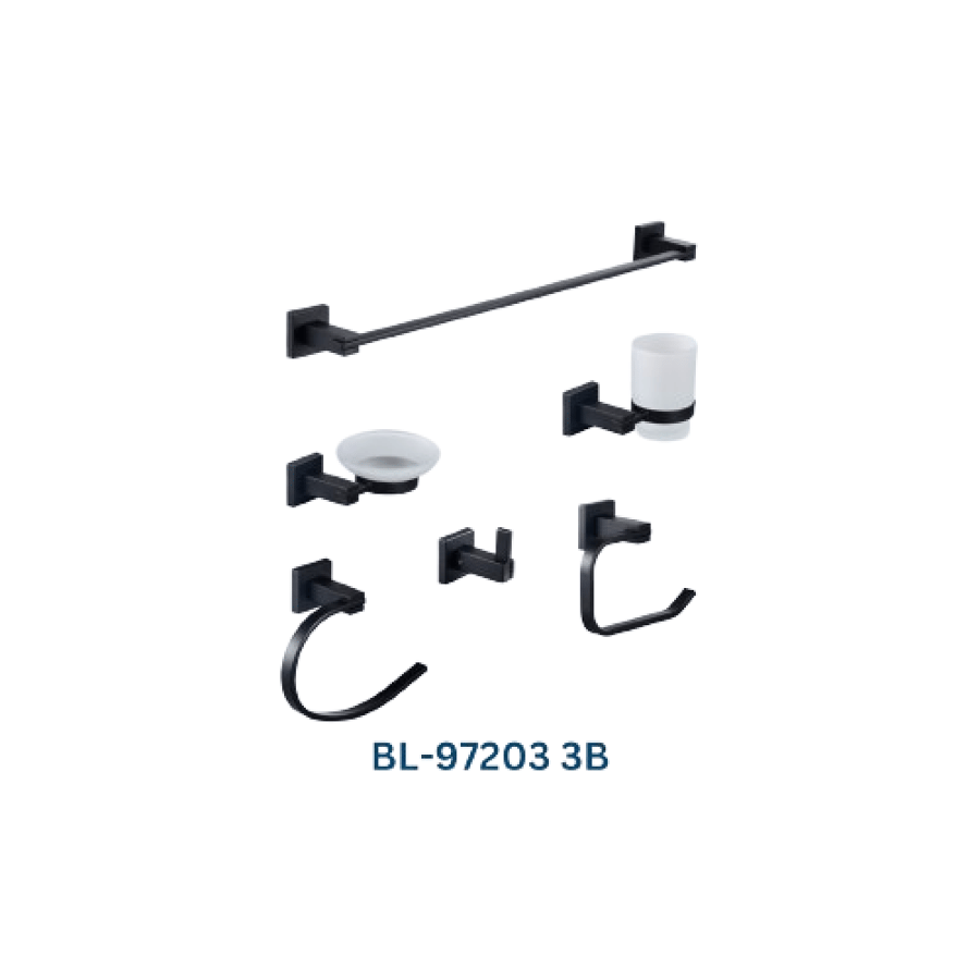 Modern square bathroom accessory black color