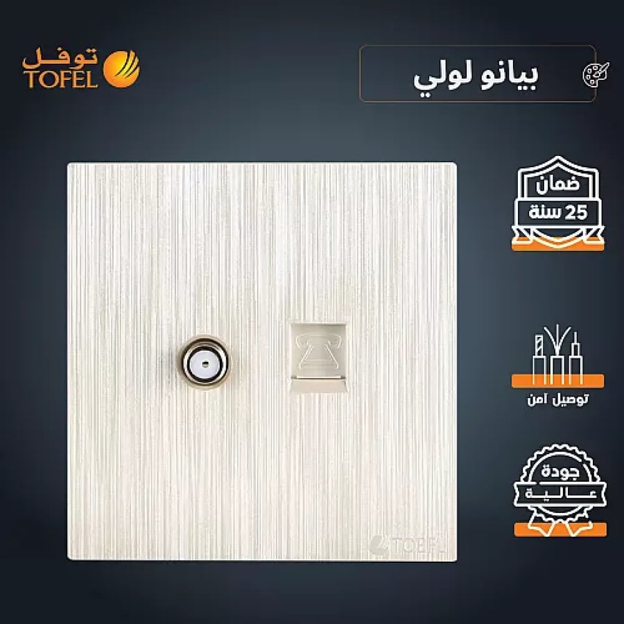 فيش منفذ هاتف تليفون مع دش لون بيانو لولي