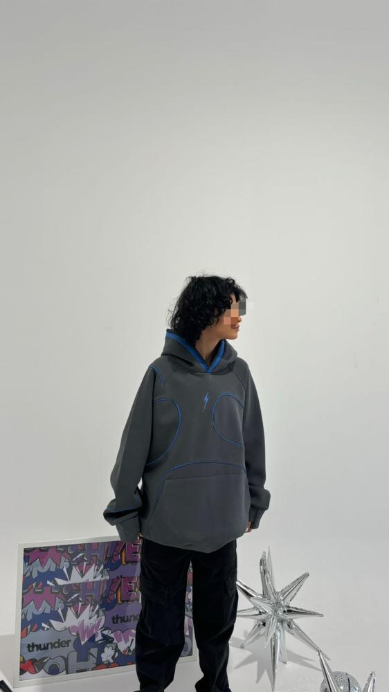 Gray blue hoodie