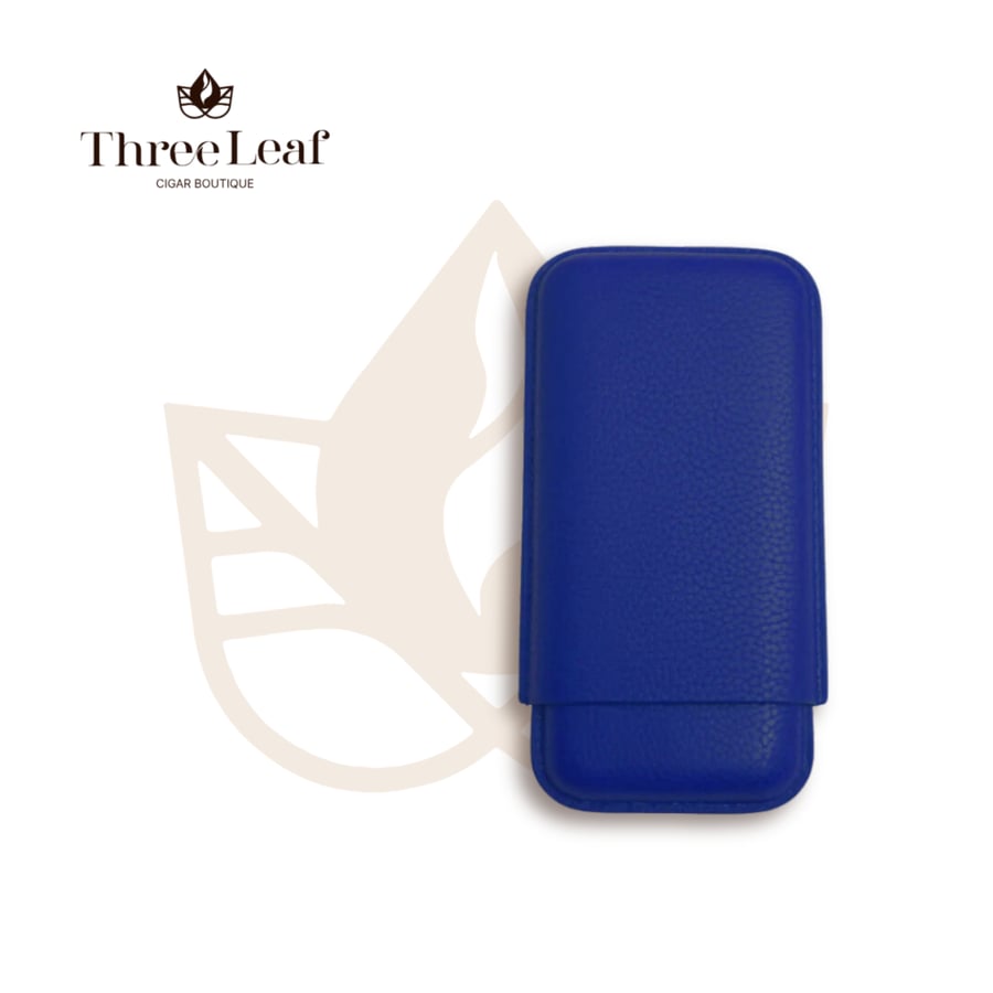 VSB London Three Finger Royal Blue Leather Case / علبة سيجار جلدية زرقاء ملكية بثلاثة أصابع من VSB لندن