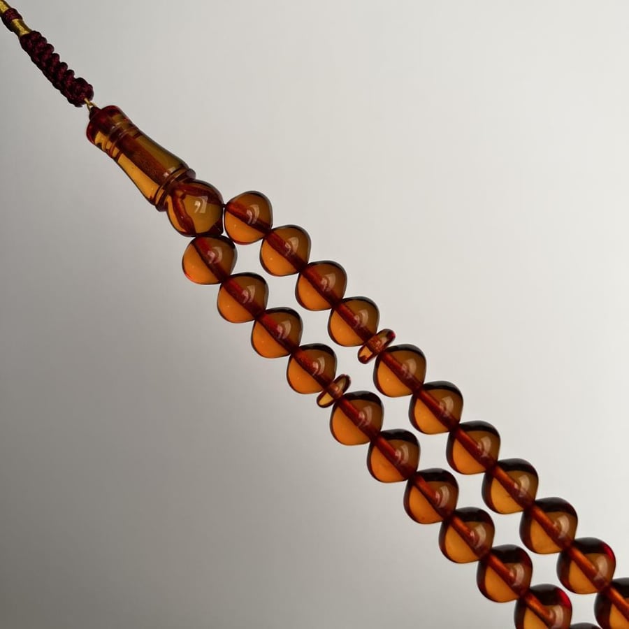 Saffron-colored Istanbul prayer beads