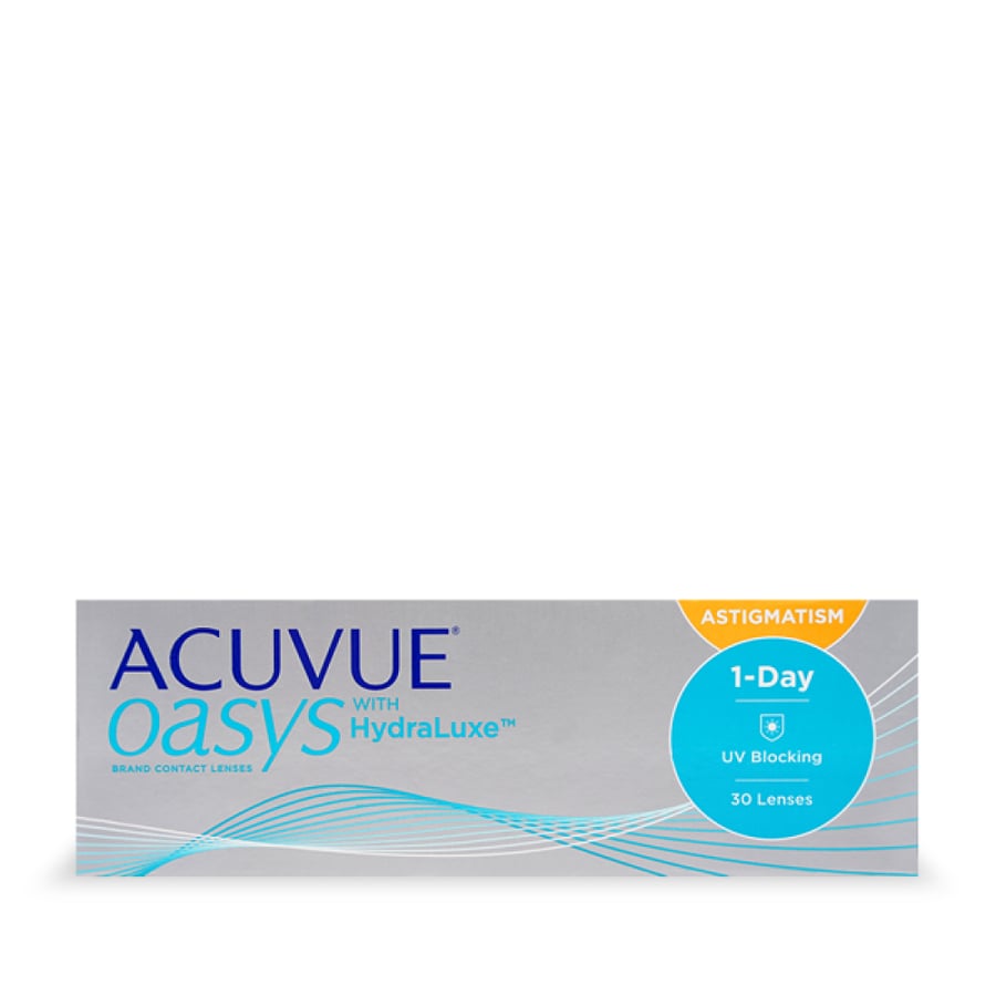 عدسات لاصقه شفافه أكيوفيو أويسس للانحراف اليومية 30 عدسه - ACUVUE OASYS 1-DAY with HydraLuxe® Technolo Astigmatism 1-DAY LENSES