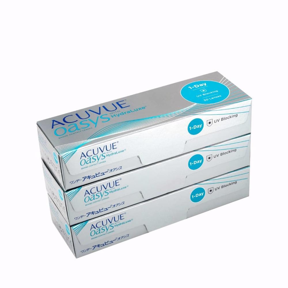 عدسات لاصقه شفافة يومية أكيوفيو أويسس 90 عدسه - ACUVUE® OASYS 1-DAY with HydraLuxe® Technology LENSES