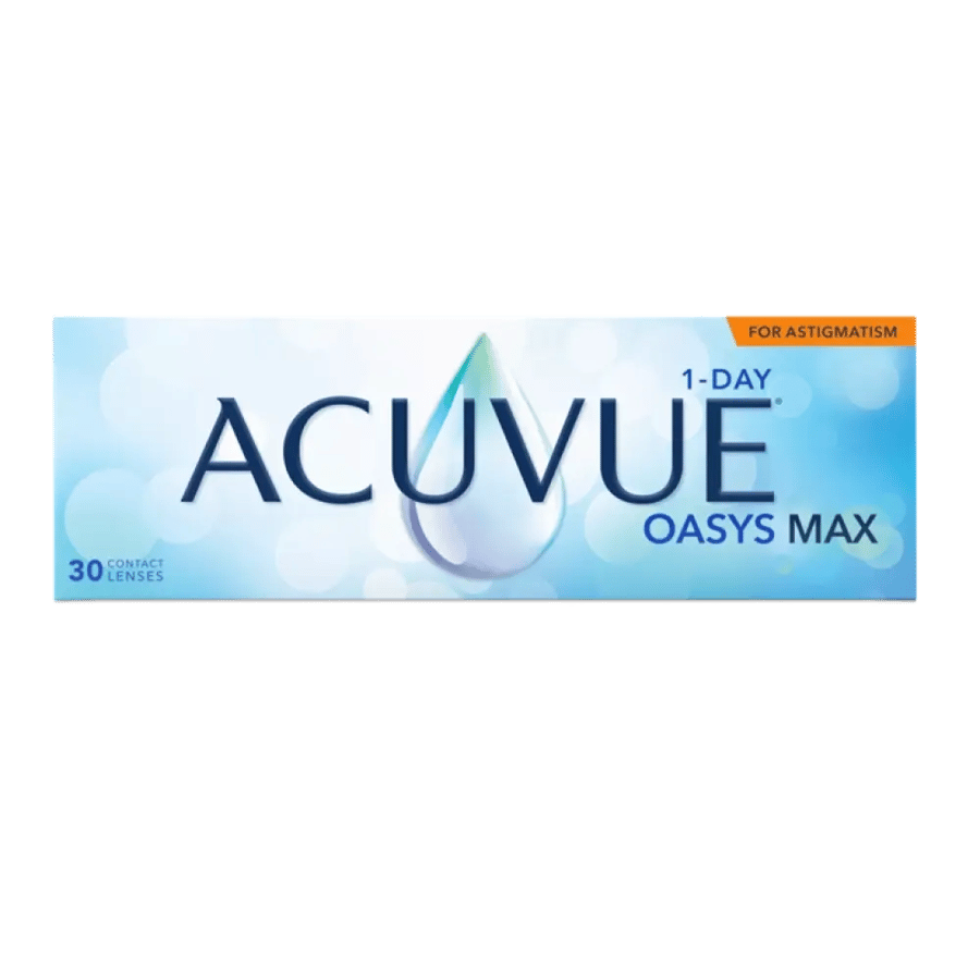 عدسات لاصقه شفافه أكيوفيو أويسس ماكس للانحراف اليومية 30 عدسه - ACUVUE OASYS MAX 1-DAY with HydraLuxe® Technolo Astigmatism