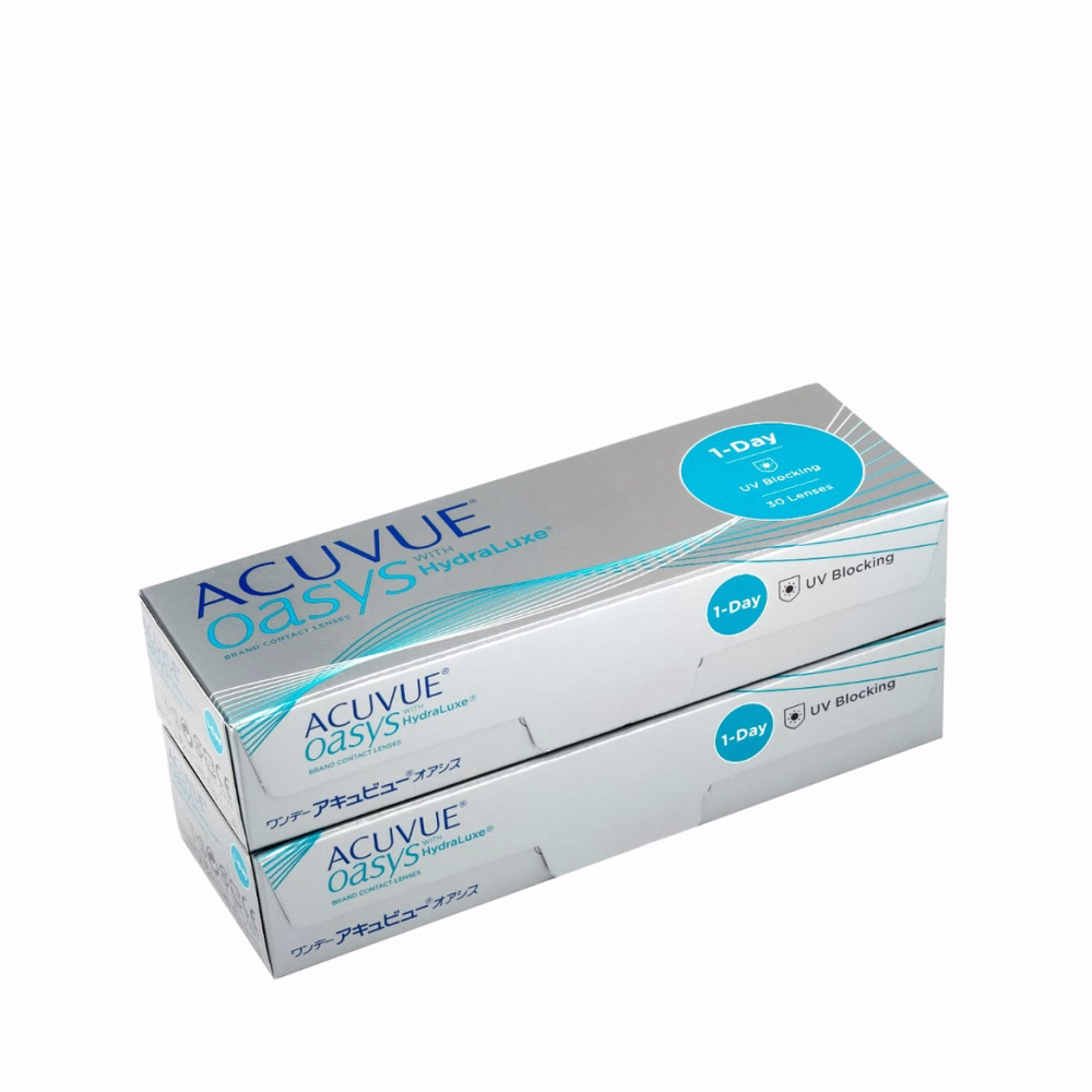 عدسات لاصقه شفافة يومية أكيوفيو أويسس 60 عدسه - ACUVUE® OASYS 1-DAY with HydraLuxe® Technology LENSES