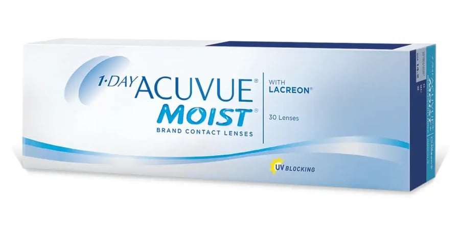 عدسات لاصقه شفافة يومية أكيوفيو مويست 60 عدسه - ACUVUE MOIST 1-DAY LENSES