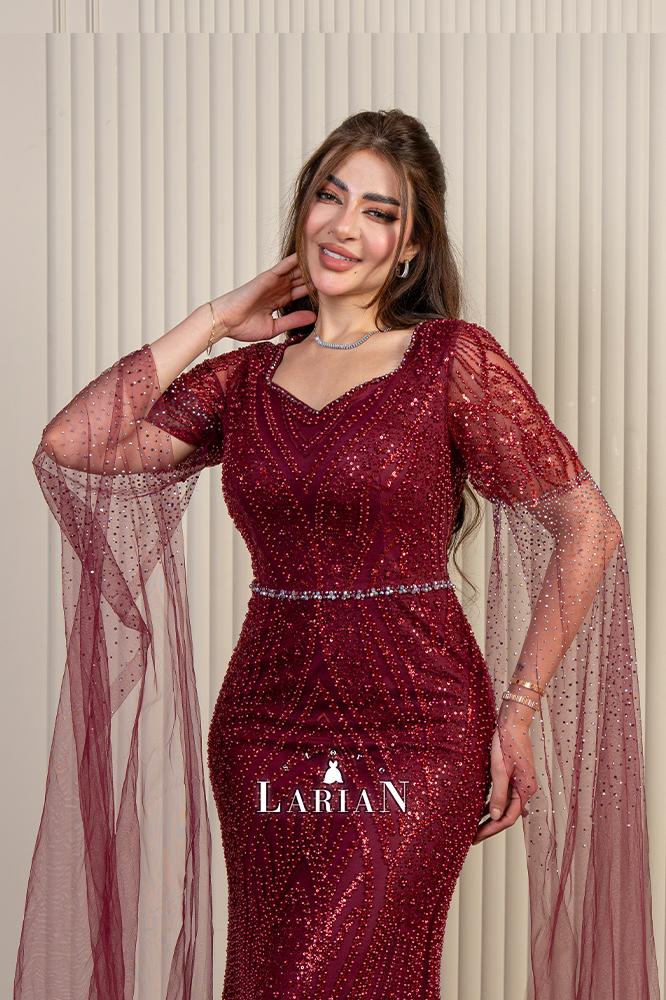 Military dress decorated with rhinestones - Laryan Store