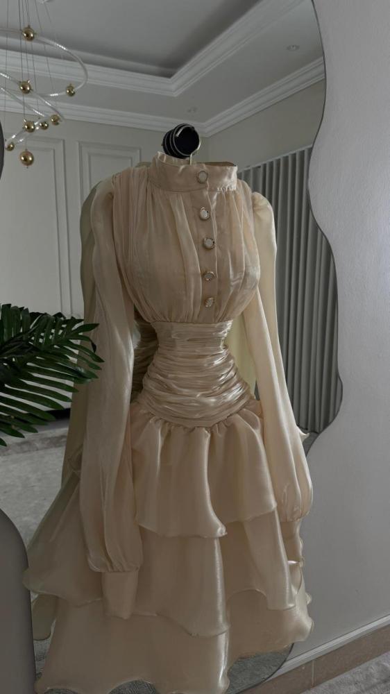 Elegant beige short dress
