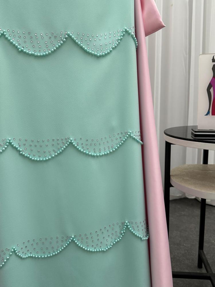 فستان باربي مع تفته استرتش بذيل