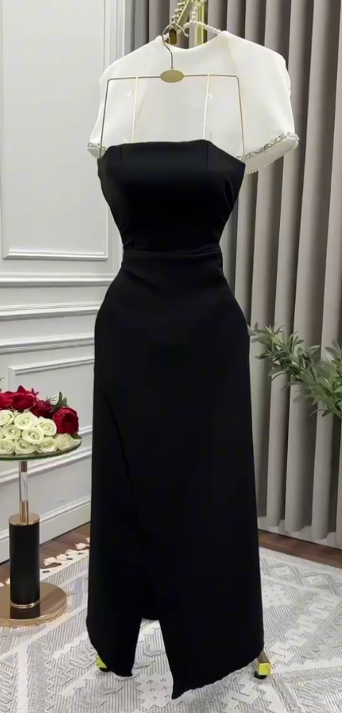 فستان ابيض اسود