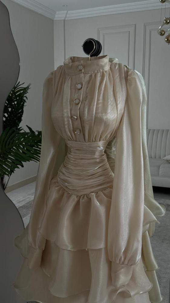 Elegant beige short dress