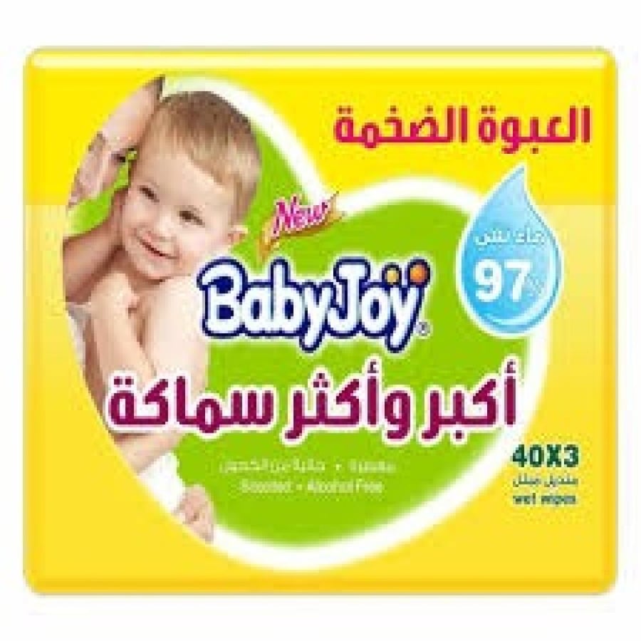 بيبي جوي مناديل اطفال سميكة كبيرة معطرة خالية من الكحول 40