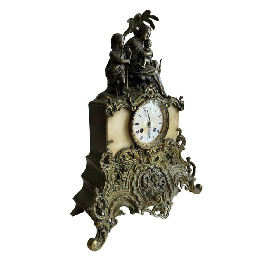 French bronze antique office clock