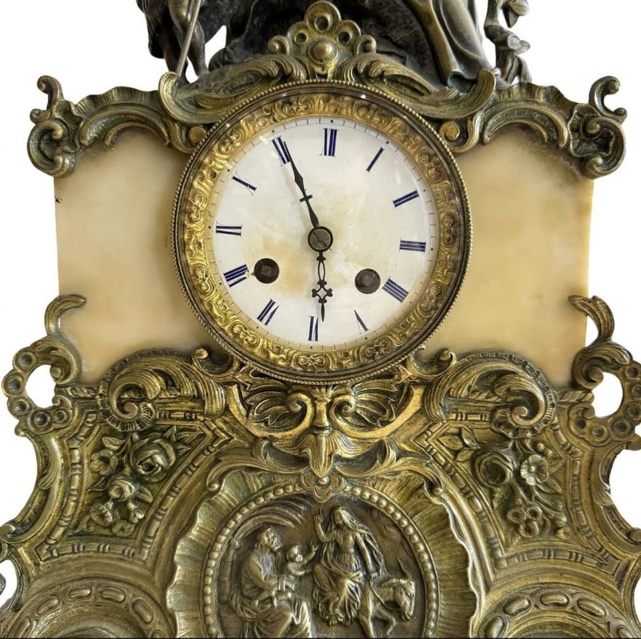 French bronze antique office clock