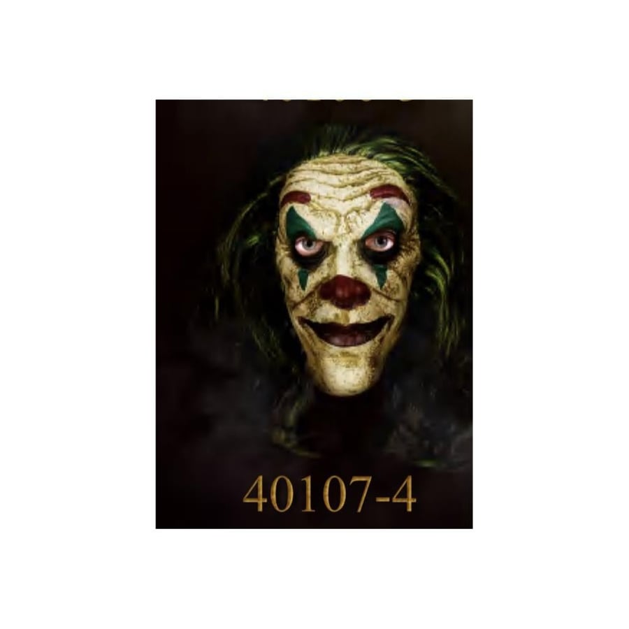 Clown Mask, Green Hair with Green Diamond Eye Markings
