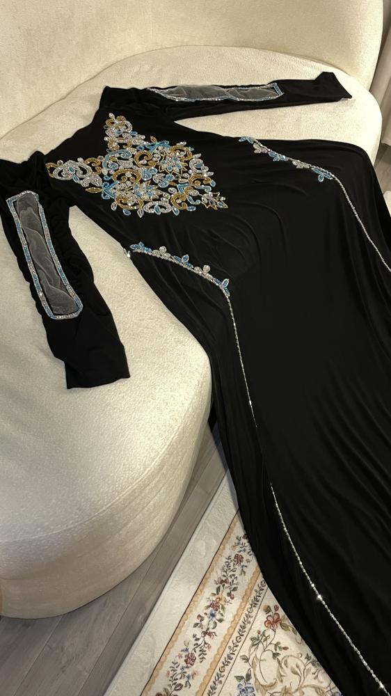 Black dress A-line French with luxurious look