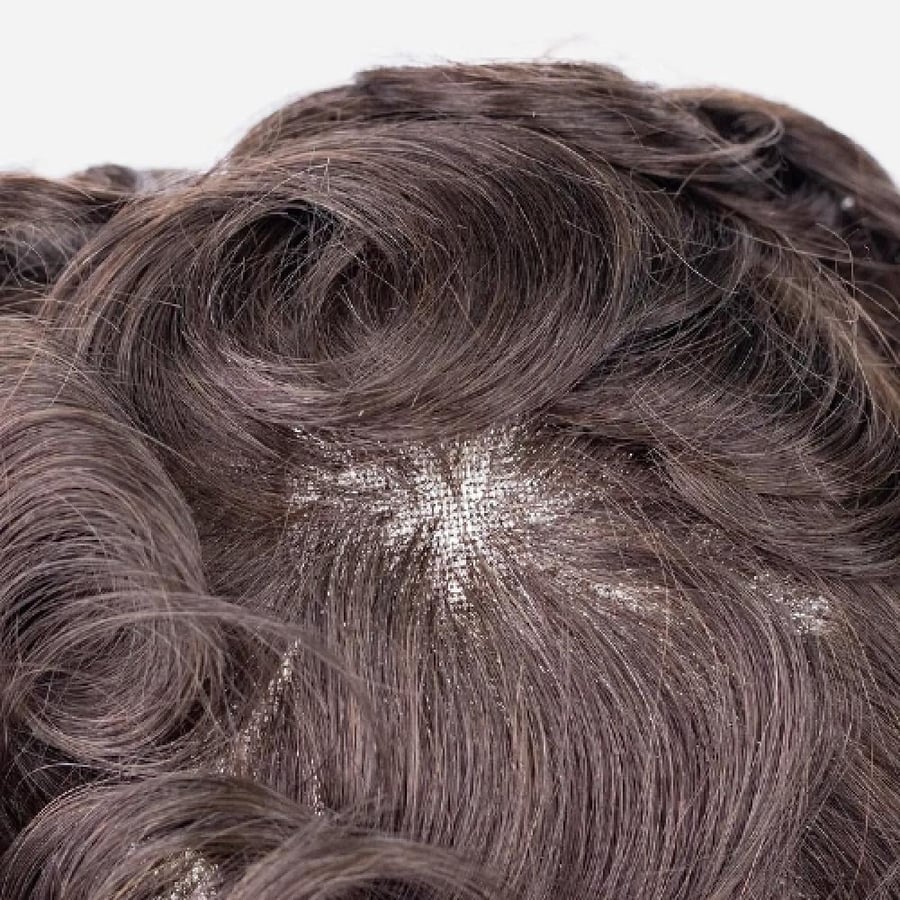 باروكة شعر طبيعي رجالي شبكة فرنسية كاملة السعودية - Full Lace Toupee