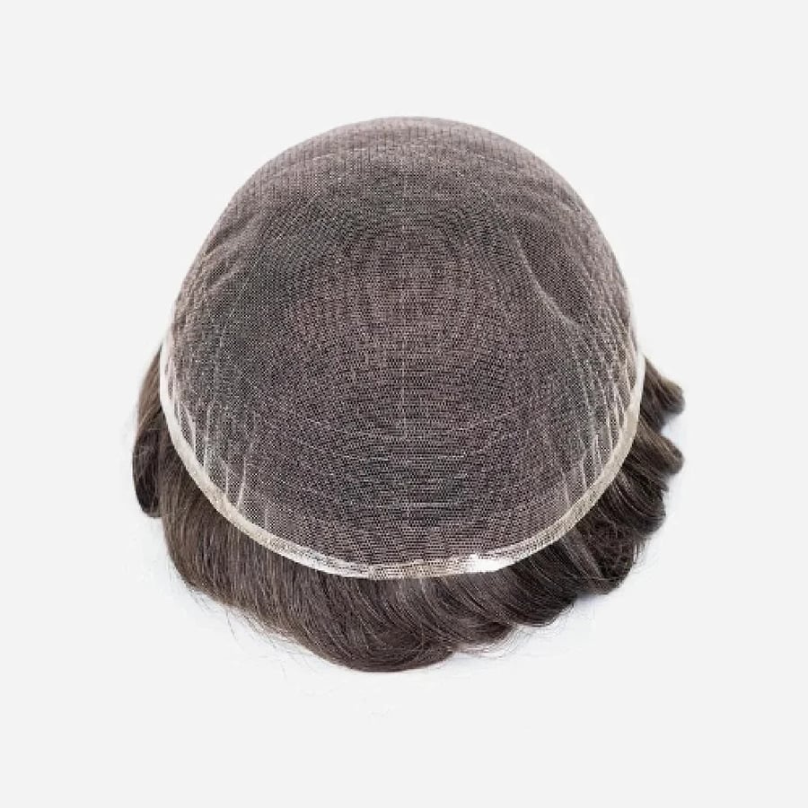 باروكة شعر طبيعي رجالي شبكة فرنسية كاملة السعودية - Full Lace Toupee