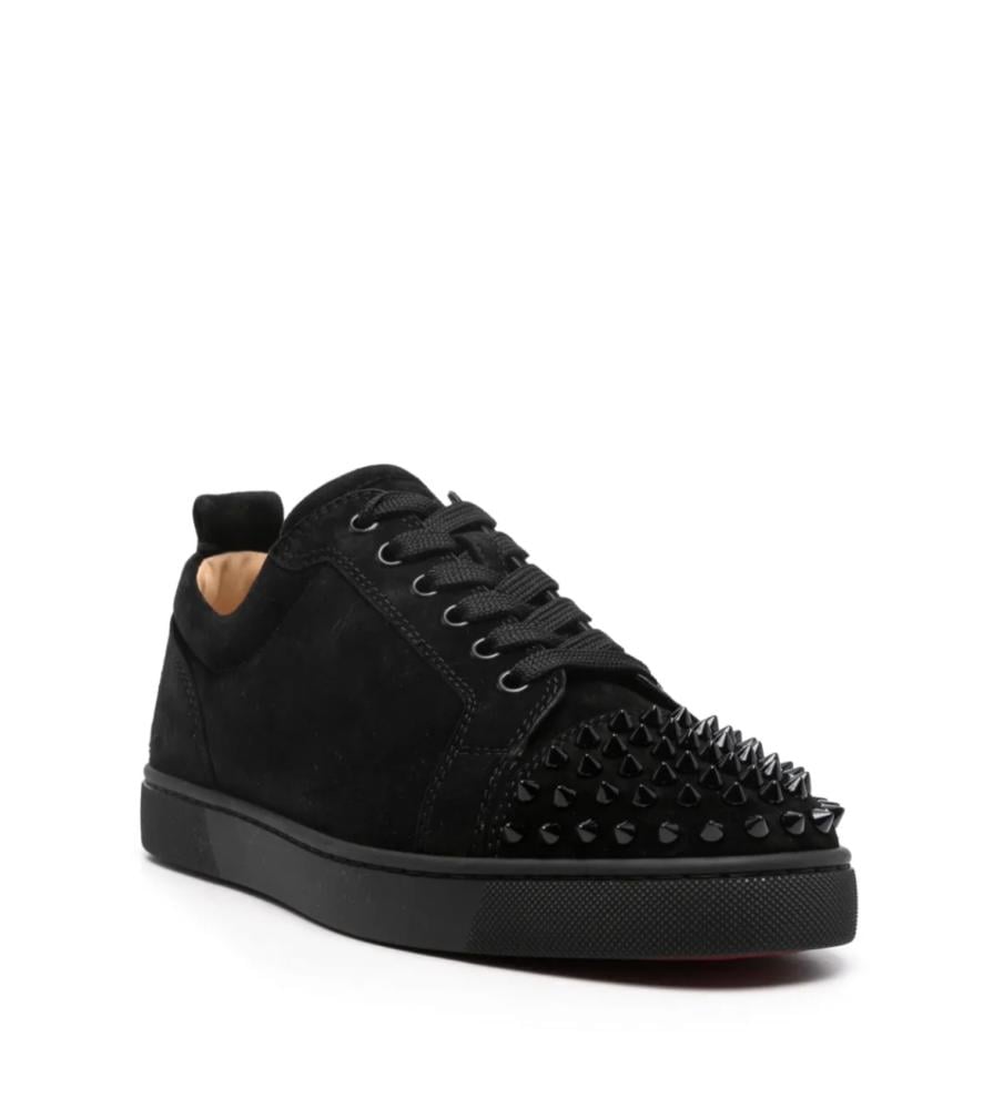 CHRISTIAN LOUBOUTIN Louis Junior Spikes Cap-Toe Suede Sneakers