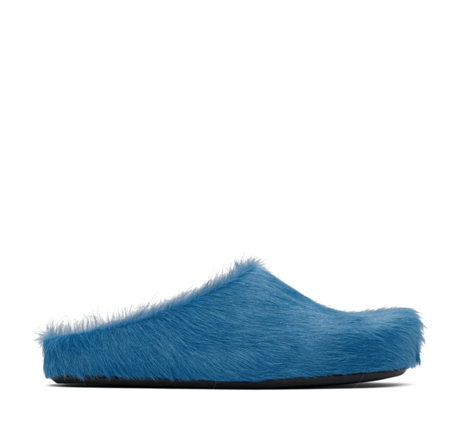 MARNI Blue Long Hair Calfskin Fussbett Slip-on Loafers