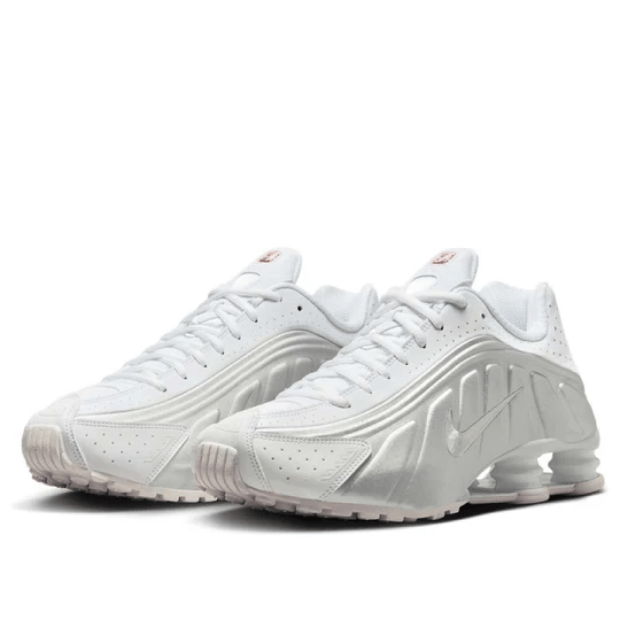 Nike Shox R4 'White Bright Crimson Metallic Silver'