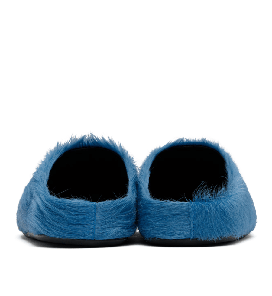 MARNI Blue Long Hair Calfskin Fussbett Slip-on Loafers