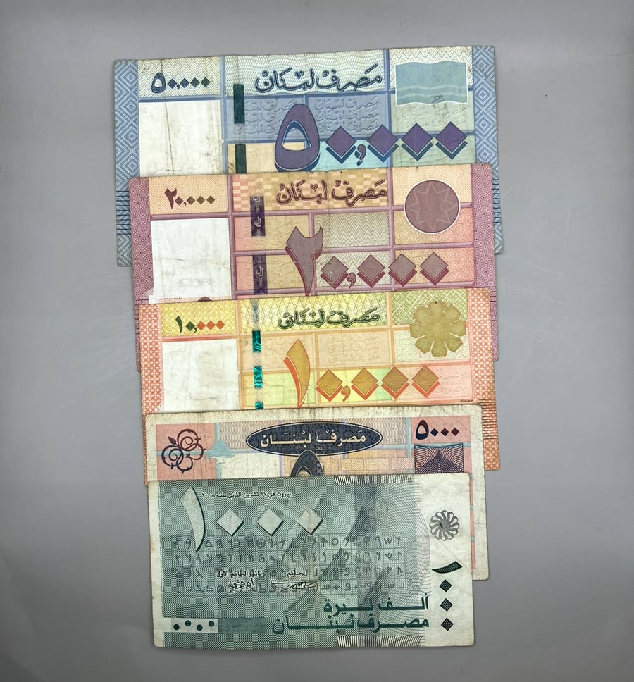 5 قطع عملة لبنان متنوعة  LN29