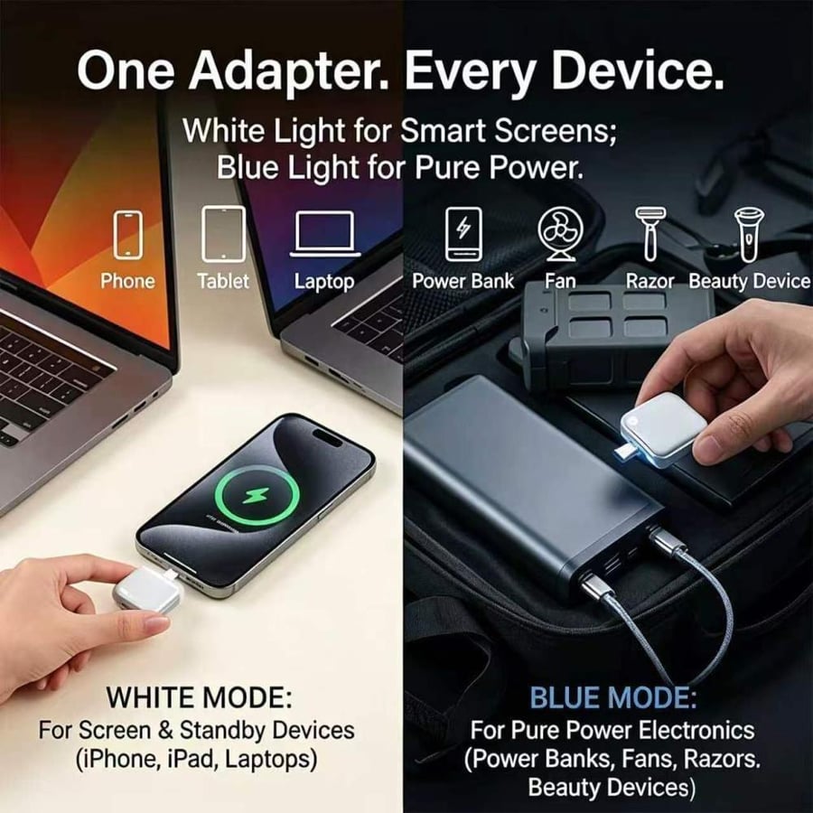 فاصل شحن ذكي (Smart Auto Stop Charging Adapter) مصمم لحماية البطارية عبر قطع التيار فعليًا
