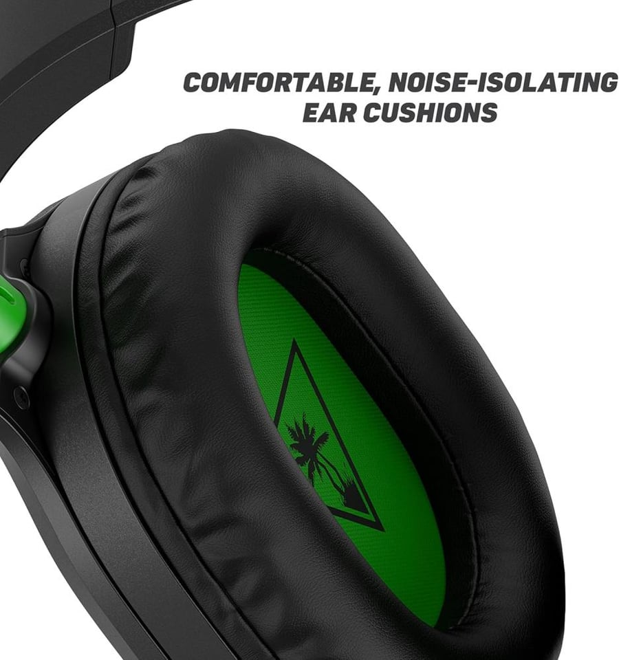 سماعة الألعاب Turtle Beach Recon 70 – ميكروفون Flip-to-Mute، وسادات أذن مريحة، وتوافق شامل مع جميع المنصات