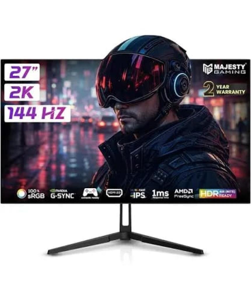 شاشة ألعاب ماجيستي 27 بوصة (Majesty Gaming Monitor 27") – دقة 2K QHD بمعدل تحديث 144Hz ولوحة Fast IPS